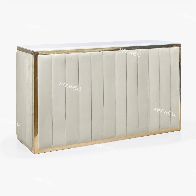 Off-white Foldable Velvet Bar Counter Off-white Foldable Velvet Bar Counter