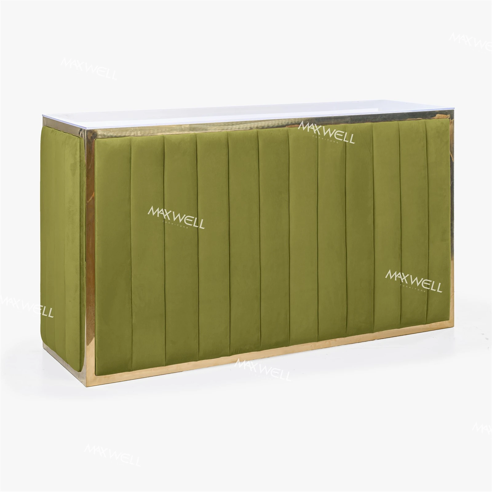 Green Foldable Velvet Bar Counter Green Foldable Velvet Bar Counter